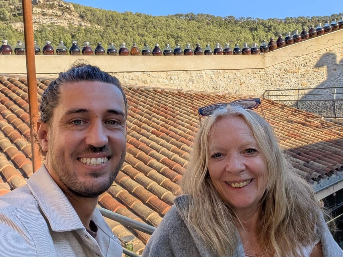 French immersion program student on a tour in Lagrasse with her host